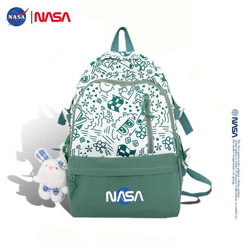NASA聯名潮牌雙肩包男23新款初中高中學生書包女時尚大容背包書包 小學生後背包 學生書包 書包大容量 大容量後背包書包
