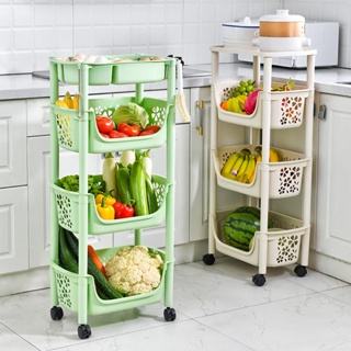 可開發票 廠傢直銷 廚房蔬菜置物架落地可移動推車多功能傢居儲物架廚房塑料收納架 RH3J