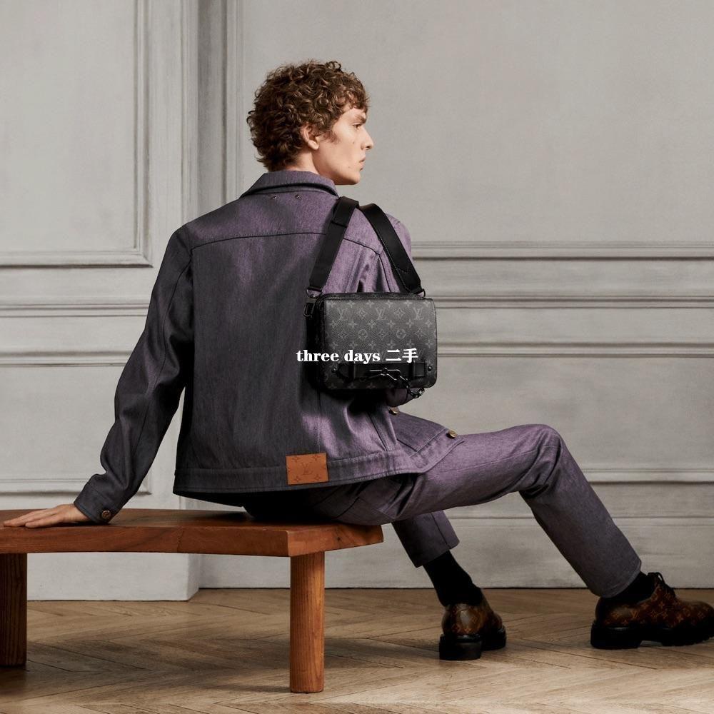 【二手99新】Louis Vuitton LV路易威登 男士新款老花STEAMER 郵差包M45585