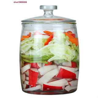 熱賣百貨 腌制罐 泡菜壇子加厚玻璃透明泡菜罐密封罐家用酸菜壇腌制罐咸菜壇儲物罐