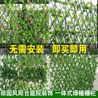 🔥可開發票/免運/🔥 模擬綠墻麵花架 伸縮木柵欄 庭院陽臺欄桿護欄 花園籬笆圍欄 VU8T