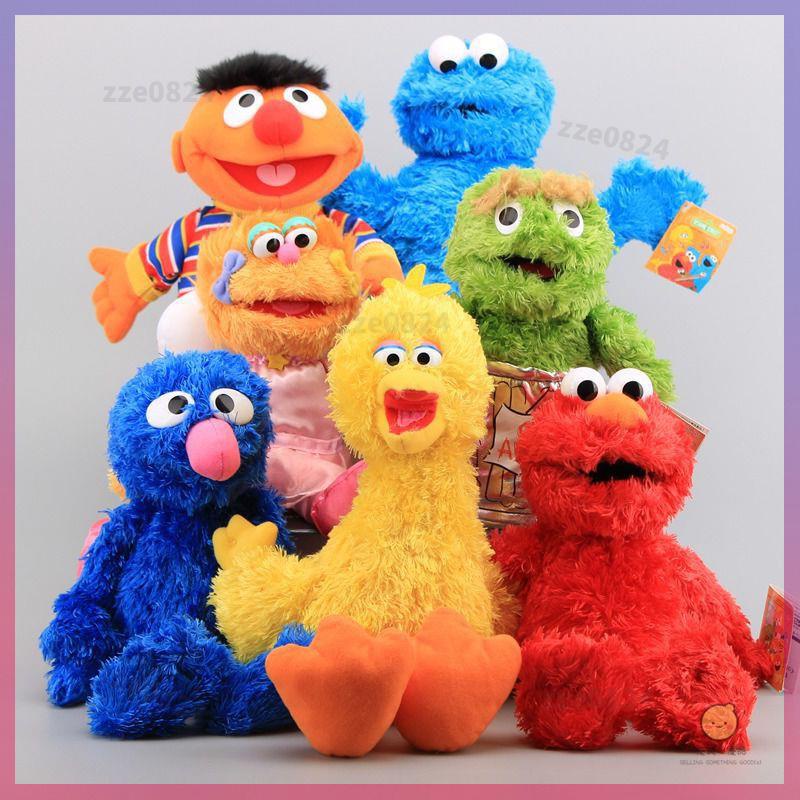 ✨優選✨芝麻街手偶毛絨玩具 Elmo Cookie Monster Ernie 毛絨公仔玩具 交換禮物 文創 填充娃娃
