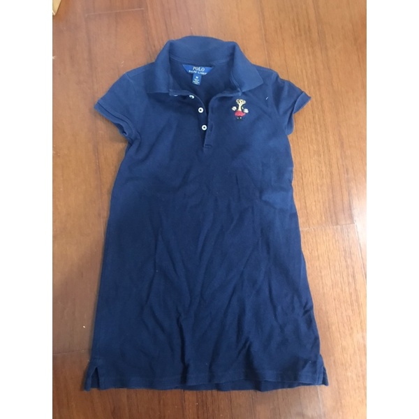 Polo Ralph Lauren 6x號深藍色小熊襯衫式洋裝Tshirt Dress