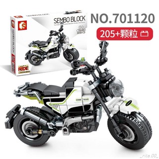 有貨 摩托車機車哈雷積木模型手辦森寶積木701120小摩托模型擺件智力拼裝哈雷小綿羊玩具生日禮物