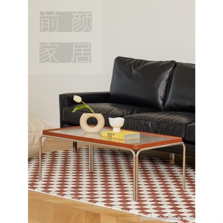 宅配免運/精品/ 北歐金屬玻璃茶幾長方形小戶型客廳茶桌邊幾復古不銹鋼網紅咖啡桌