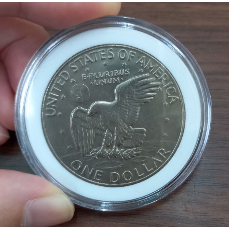 美國錢幣•1974年1美元艾森豪的D記附保護盒