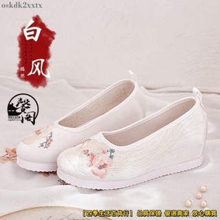 臺灣出貨🔥【特價】新款漢服鞋老北京布鞋古風繡花鞋女民族風圓頭學生內增高舞蹈鞋子/免運/促銷/優選/品質保證