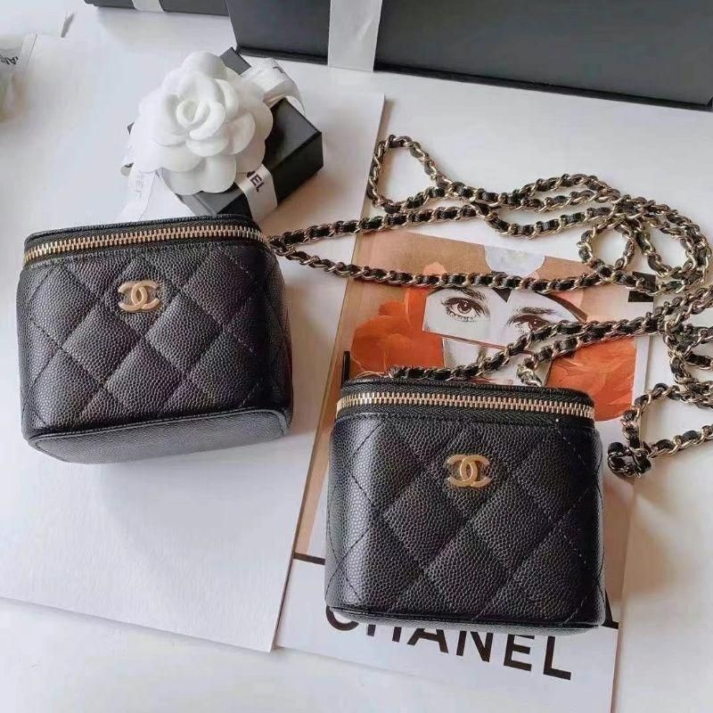 二手Chanel 香奈兒 新款 黑色 荔枝皮 mini盒子包