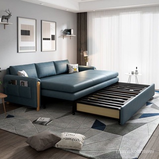 沙髮床兩用特價多功能實木折疊雙人傢用可拆洗佈藝簡易客廳小戶型沙發床多功能可折疊 客廳小戶型 ZCXZ