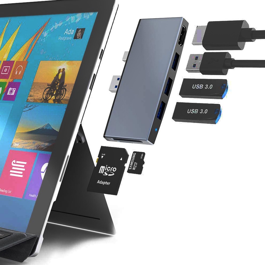 ♗USB3.0拓展塢適配surface pro/4/5/6 hub 擴展塢hdmi4k高清轉