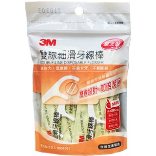 3M 雙線細滑牙線棒 25單支/包