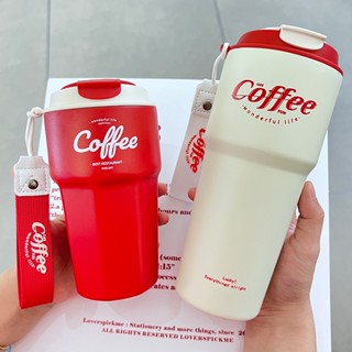 【言承】【玻璃杯特賣】雷歐咖啡杯隨行不銹鋼保溫杯女可樂水杯保冷大容量杯子男士高階感