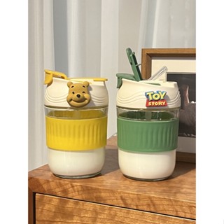 【沐韓】【杯瓶特賣】可愛簡約雙飲隨行杯隨手杯便攜學生咖啡杯吸管杯玻璃杯水杯子批發