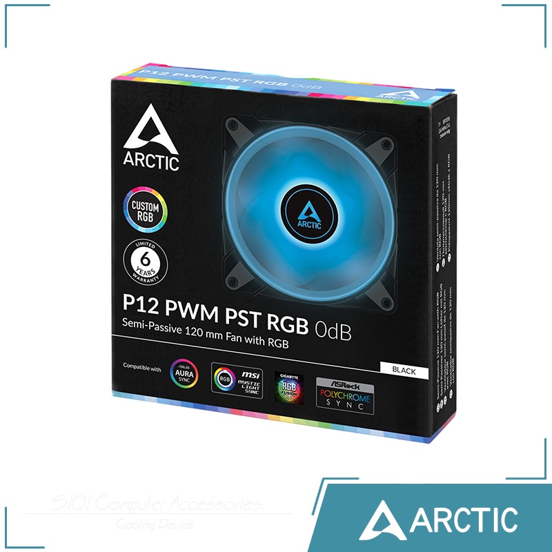 Arctic P12 PWM PST RGB 0dB 12cm 冷卻風扇 RGB 燈效果 PWM 溫度控制減震和低噪音