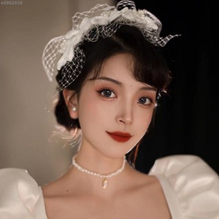 【新品熱銷】 森系新娘宴會法式手工頭花復古風名媛造型頭飾禮帽婚紗禮服配飾品