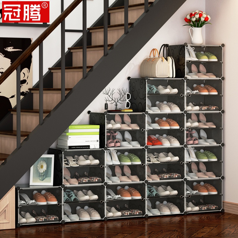 梯子✙ↂ樓梯下的儲物柜置物架斜角復式經濟型多功能異形底部收納組裝鞋柜