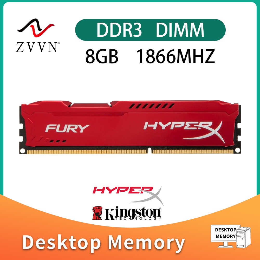 ☸全新適用於 HyperX FURY 8GB 4GB DDR3 1866 PC3-14900 紅色 D