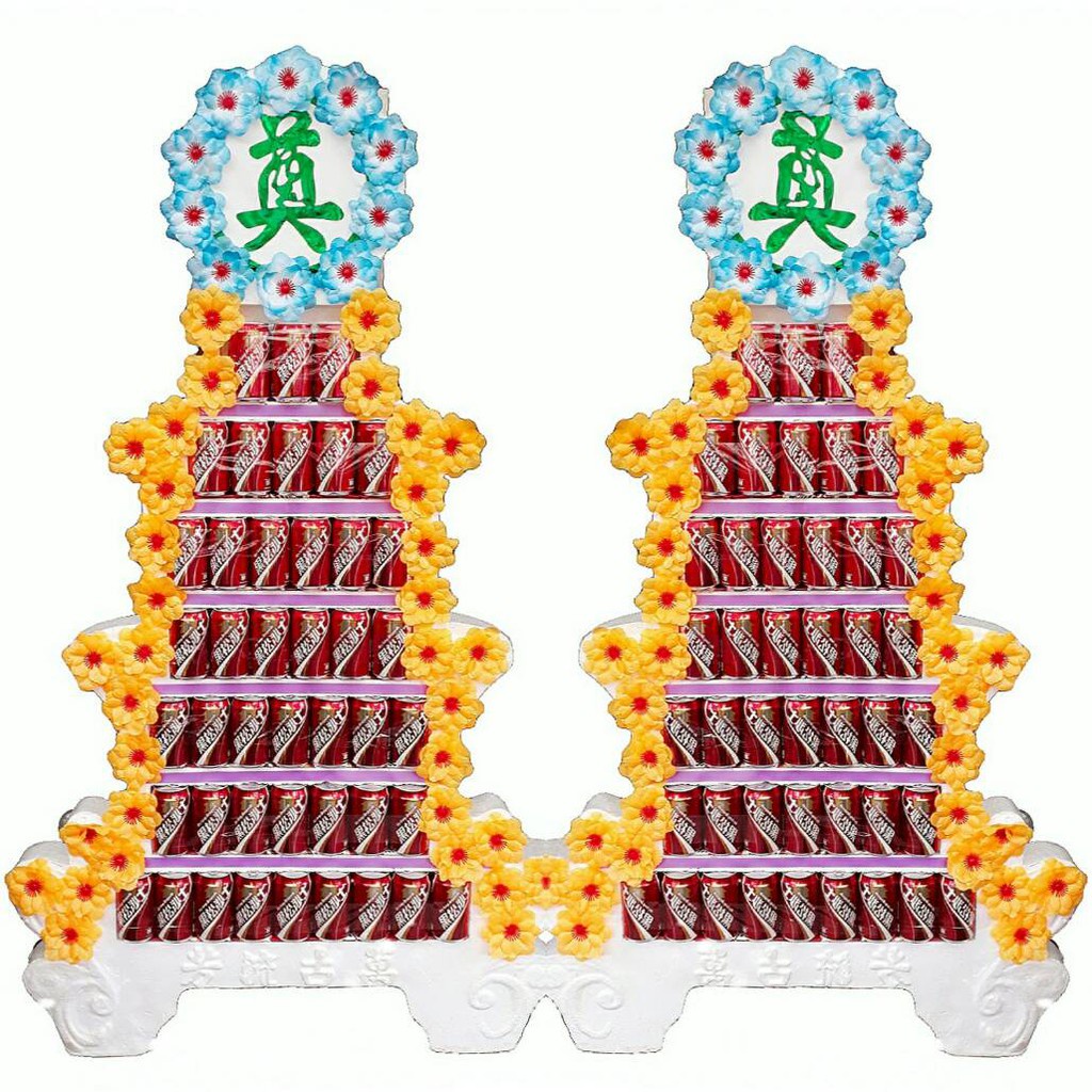 【gss097】七層飲料/全黑松沙士罐頭座(1對) ~ 追思祭品/罐頭塔~預約制專人專車配送台北/桃園/新竹
