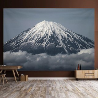 365超惠🚚現代簡約富士山墻面裝飾超大背景布客廳沙發臥室壁掛毯床頭掛布