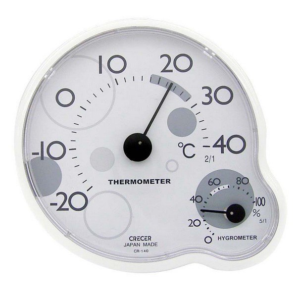 《好康醫療網》CRECER溫濕度計(日本原裝)溫度計/濕度計/溼度計/溫溼度計(灰色)