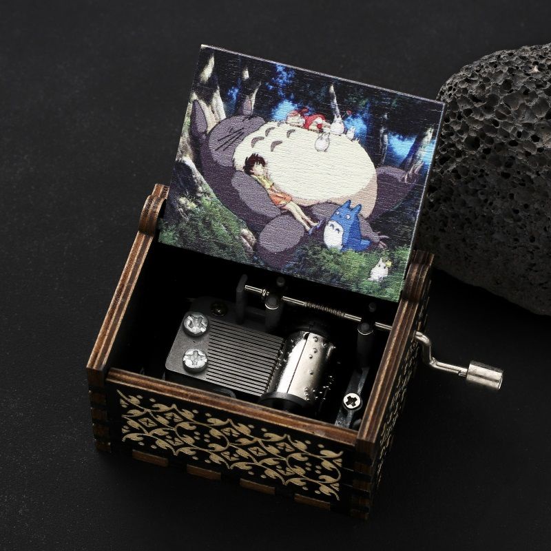 【推薦❤】暗黑龍貓手搖木質音樂盒八音盒創意送男生女朋友閨蜜圣誕生日禮物