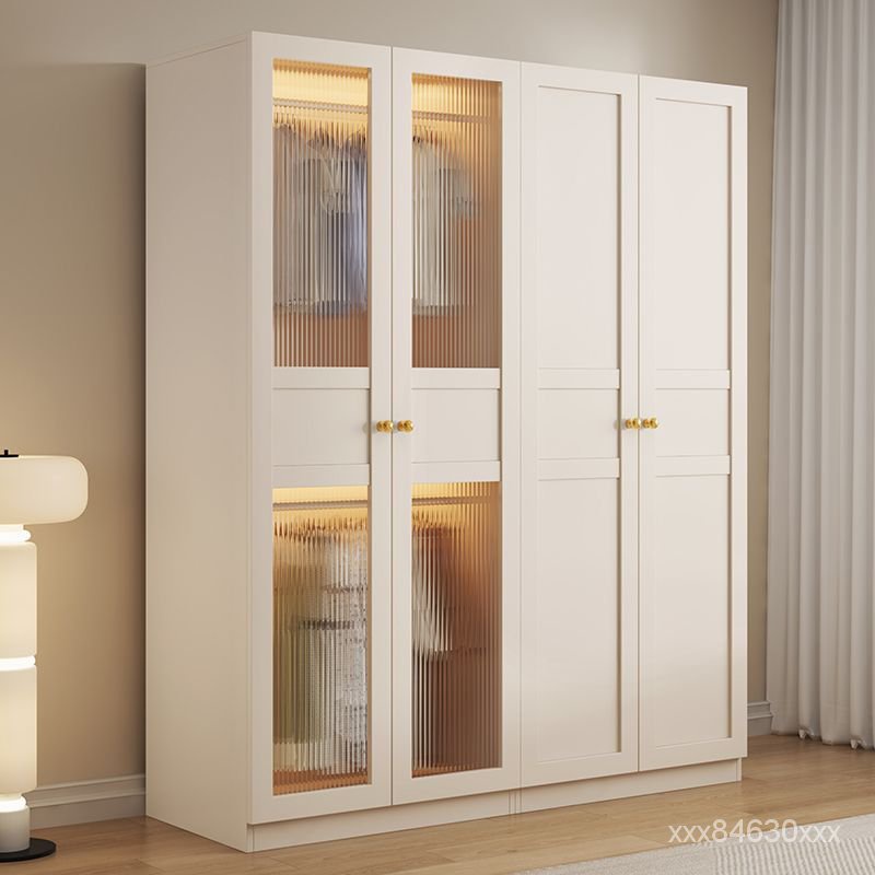 衣櫃 衣櫃傢用臥室現代簡約大容量衣櫥玻璃門組閤收納櫃出租屋經濟型櫃
