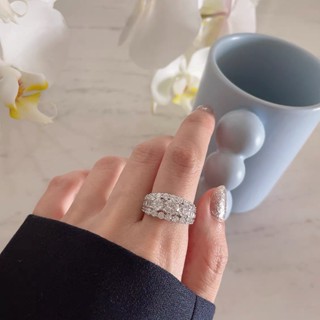 💫星空飾界[極速出貨]U303-3 冷淡風ins輕奢小眾設計滿鑽重工戒指女 開口調節不掉色食指環飾品