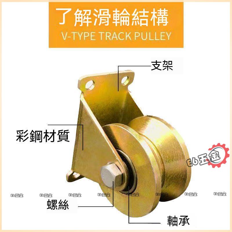 【E6五金】✔V型U型鋼絲角鐵 加厚防銹彩鋼軌道輪 H型槽輪大門軌道輪 推拉門滑輪 五金推拉門滑輪 高承重 不銹鋼軌道輪