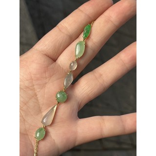 私有美品~a貨隨行玻璃種純14k金手鍊