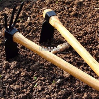 【臺灣暢銷】農用小鋤頭園林戶外耙子農具鋤鎬釣魚除草鋤草種菜短木柄園藝工具ZZX