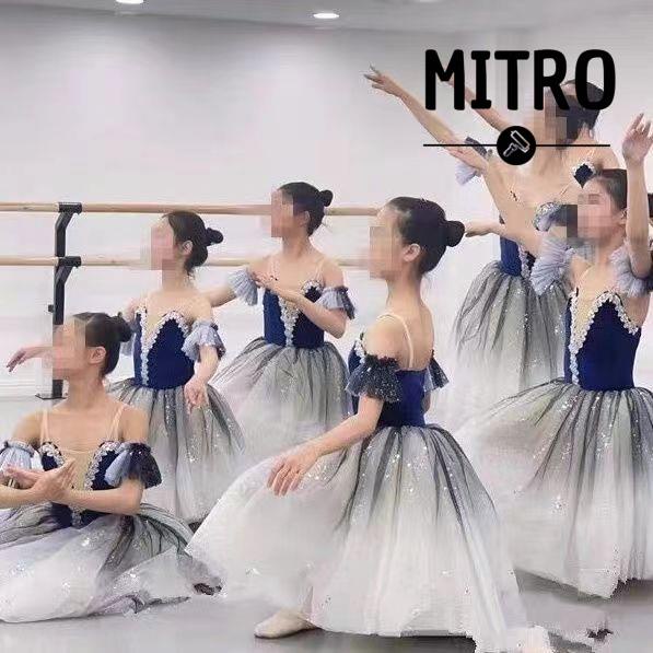【台灣-出貨】 芭蕾舞演出服兒童比賽專業舞蹈服軟紗蓬蓬裙成人長紗裙芭蕾舞裙