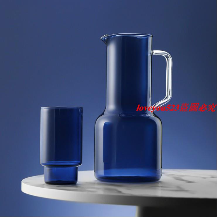 新品#藍色太陽水瓶零極限歸零清理工具水壺套裝一杯一壺耐高溫玻璃水杯