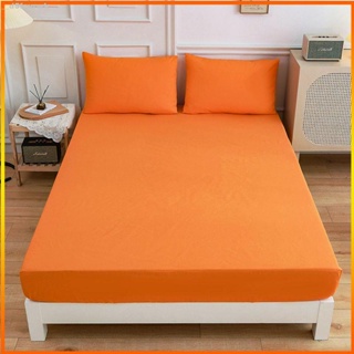 【大吉】超級下殺 床包 床罩 床單 單人/雙人/加大雙人 加厚棉質親膚面料 橘色純色