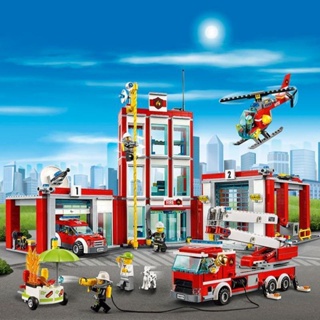 城市積木 玩具 兼容樂高兒童城市系列男孩消防總局云梯車積木拼裝益智力玩具立體