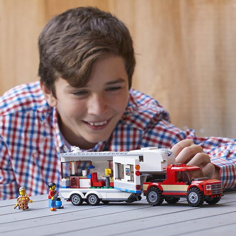 拼裝車 玩具 城市系列親子野營房車男孩積木拼裝10872兼容樂高兒童玩具