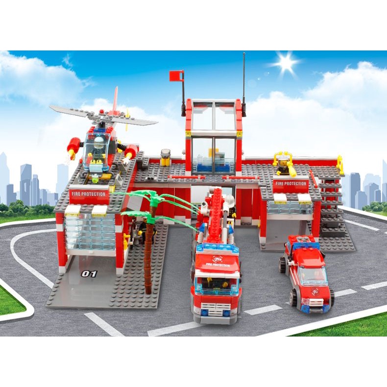 城市積木 玩具 兼容樂高積木玩具城市系列消防局警察局拼裝男海上監獄島飛機汽車