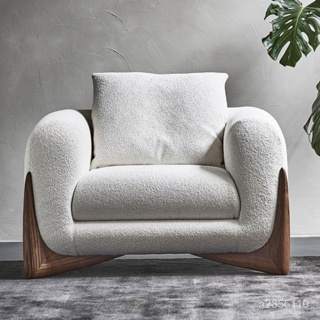 【現貨】設計師傢具北歐小戶型佈藝原木沙發客廳侘寂風雙人位日式沙發組閤