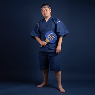 熊熊便利店日本和服甚平男士浴衣日系純色家居日常服日式和風睡衣