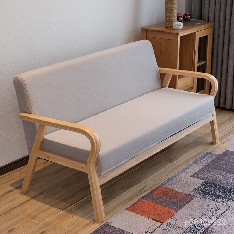 北歐複古實木沙髮三人位小戶型客廳出租房簡約現代型單雙三人沙髮客廳沙發 辦公室沙發 雙人沙發 傢用沙發 單人沙發