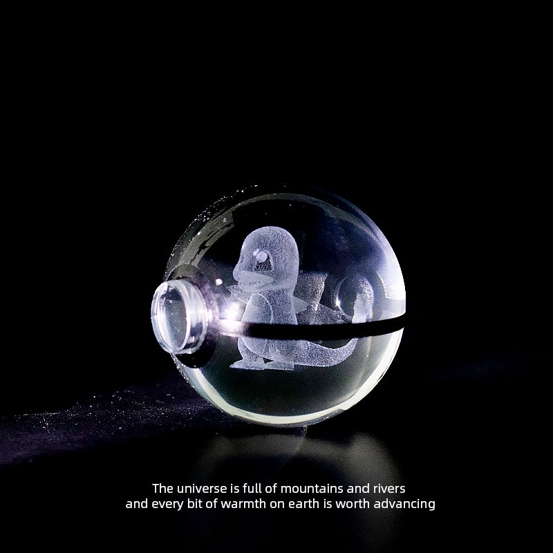 就一分鐘！沒事做抓個火龍玩 寶可夢精靈球神奇寶貝3D內雕水晶球