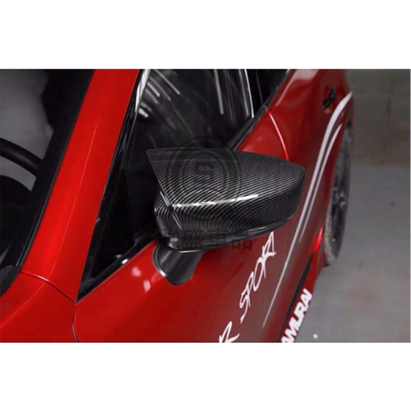 強盛車品✨ 05-22年式 Mazda3 牛角款後視鏡蓋 黏貼式 碳纖維紋 卡夢 後視鏡殼（馬自達3 馬3 一代 二代