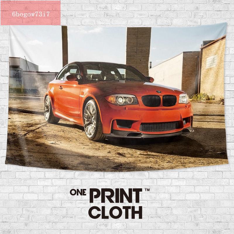 BMW寶馬1系1M小鋼炮性能車改裝周邊墻布裝飾背景布海報掛布掛毯畫（bogow印花)