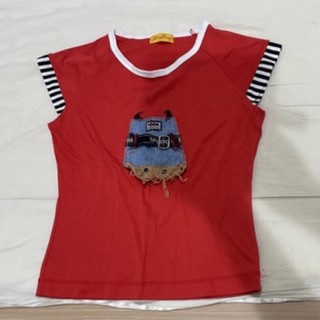 二手 女裝 紅色 牛仔 T T-shirt 短袖 短T T恤