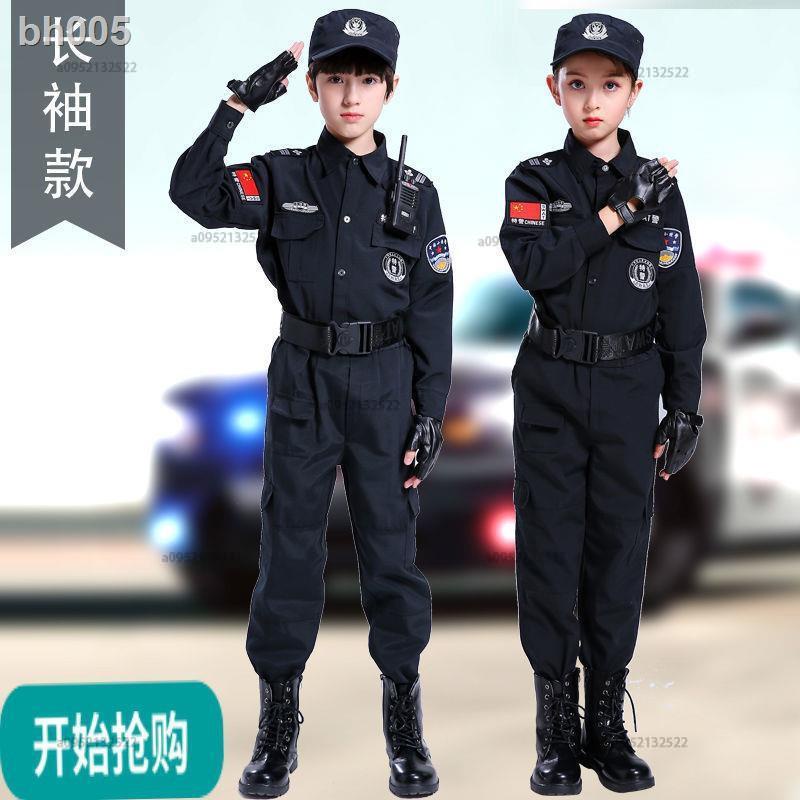 精品警裝制服兒童警官服裝警男童公安小軍裝訓練服裝特警衣服小警察服