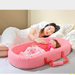 保護嬰兒❁^_^❁便攜式床中床寶寶嬰兒床可移動可手提新生兒睡床bb仿生床防壓神器