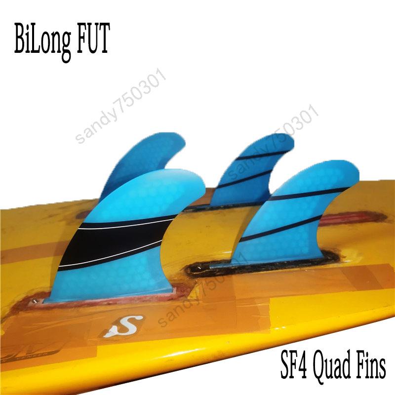 免運#優選#4個一套BiLong Futures SF4 Quad Fin沖浪板尾鰭玻璃纖維魚鰭