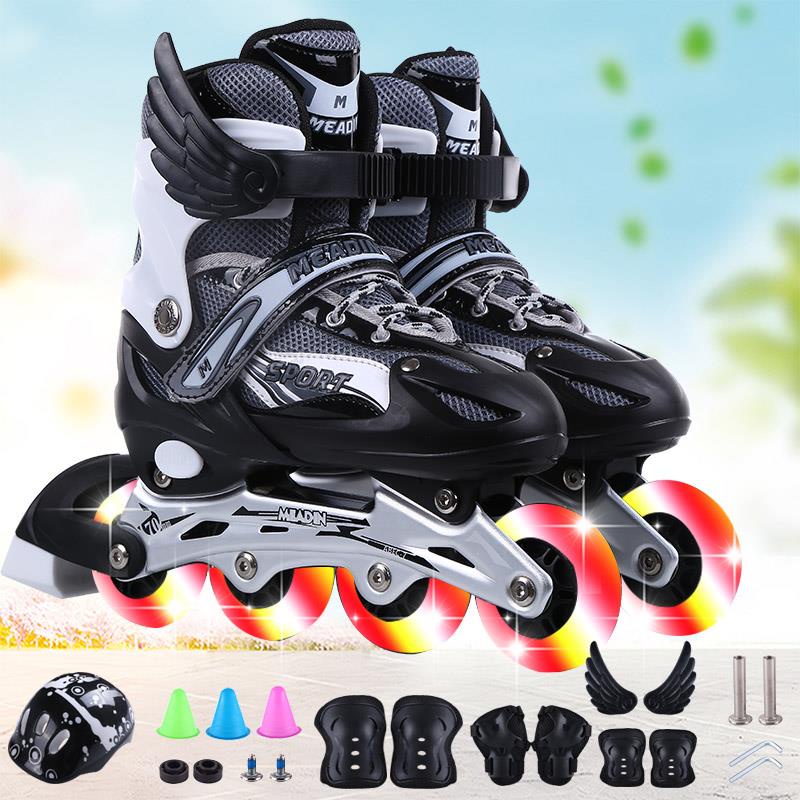 溜冰鞋 兒童 全套裝 3-5-6-8-10歲 旱冰 直排輪滑 可調 男女童 成人