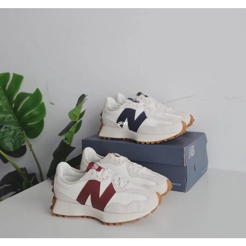 new balance 327 白藍 皮革 百搭 經典男女滑板鞋 WS327KB