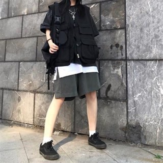 臺灣出貨 機能風戰術馬甲 男女同款 暗黑高街寬鬆休閒背心 工裝馬甲 無袖背心外套 戰術背心 工作背心 韓版馬甲 釣魚背心