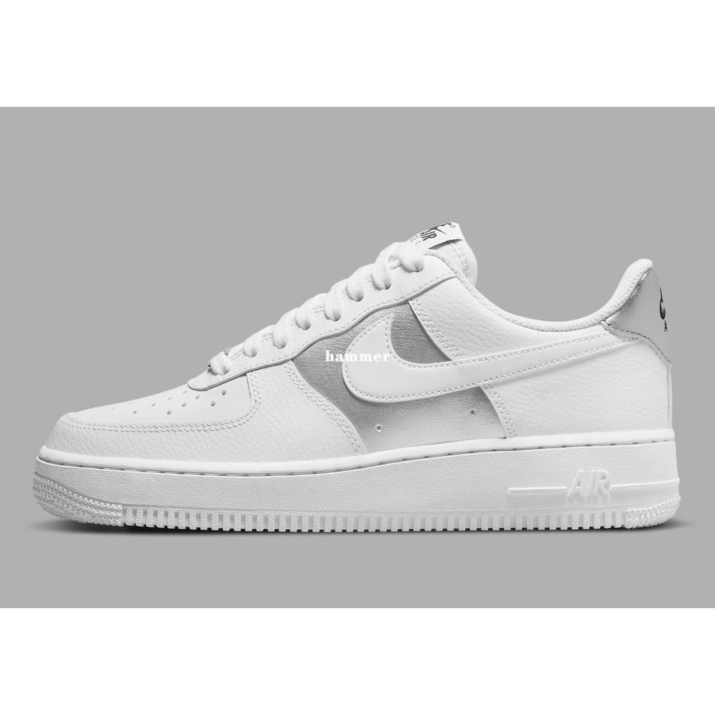 Nike Air Force1 LOW'07 鐵牌 白銀 白色 低幫時尚休閒板鞋DD8959-104男女鞋